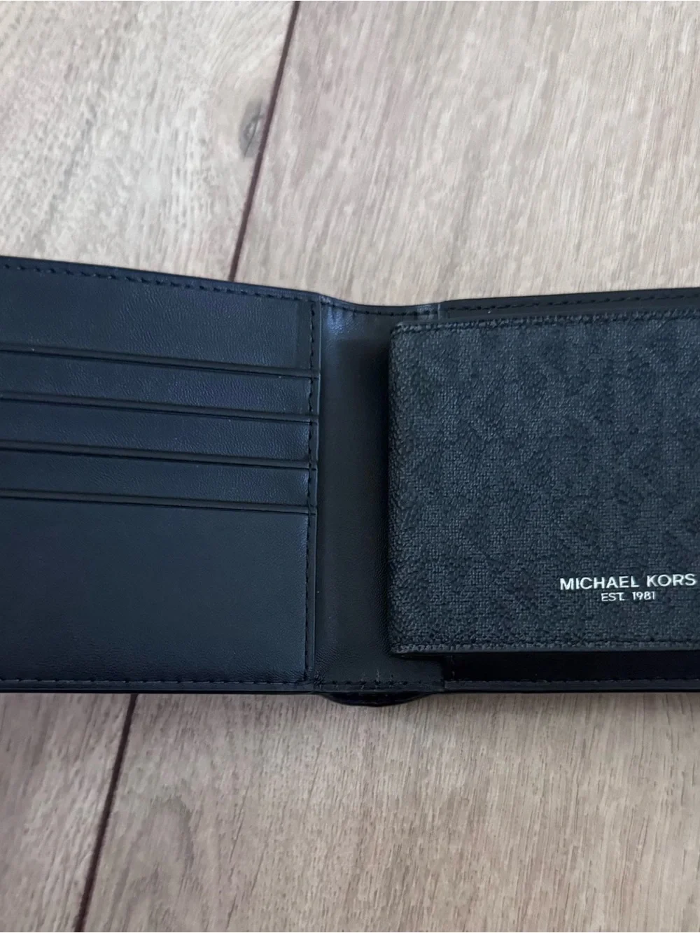 Michael Kors Black Signature Textured Leather Wallet